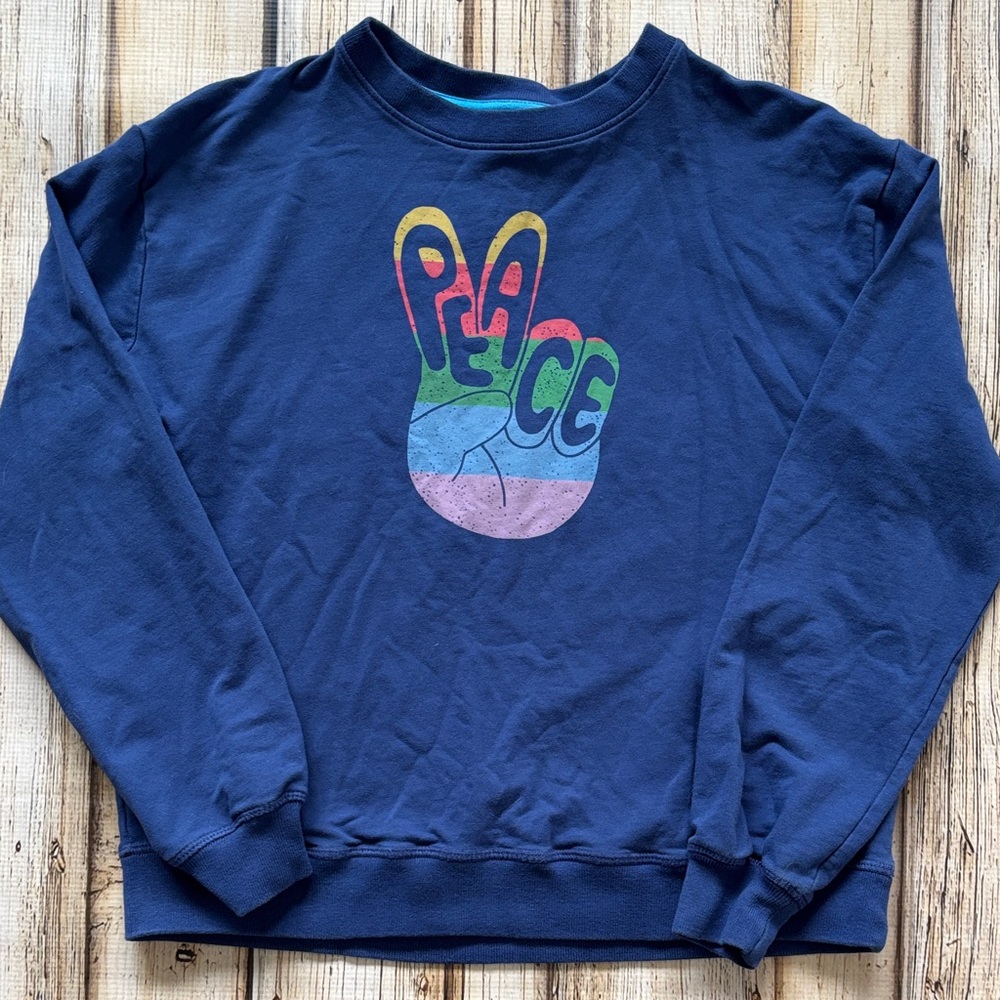 Mini Boden Navy Peace Sign Sweatshirt